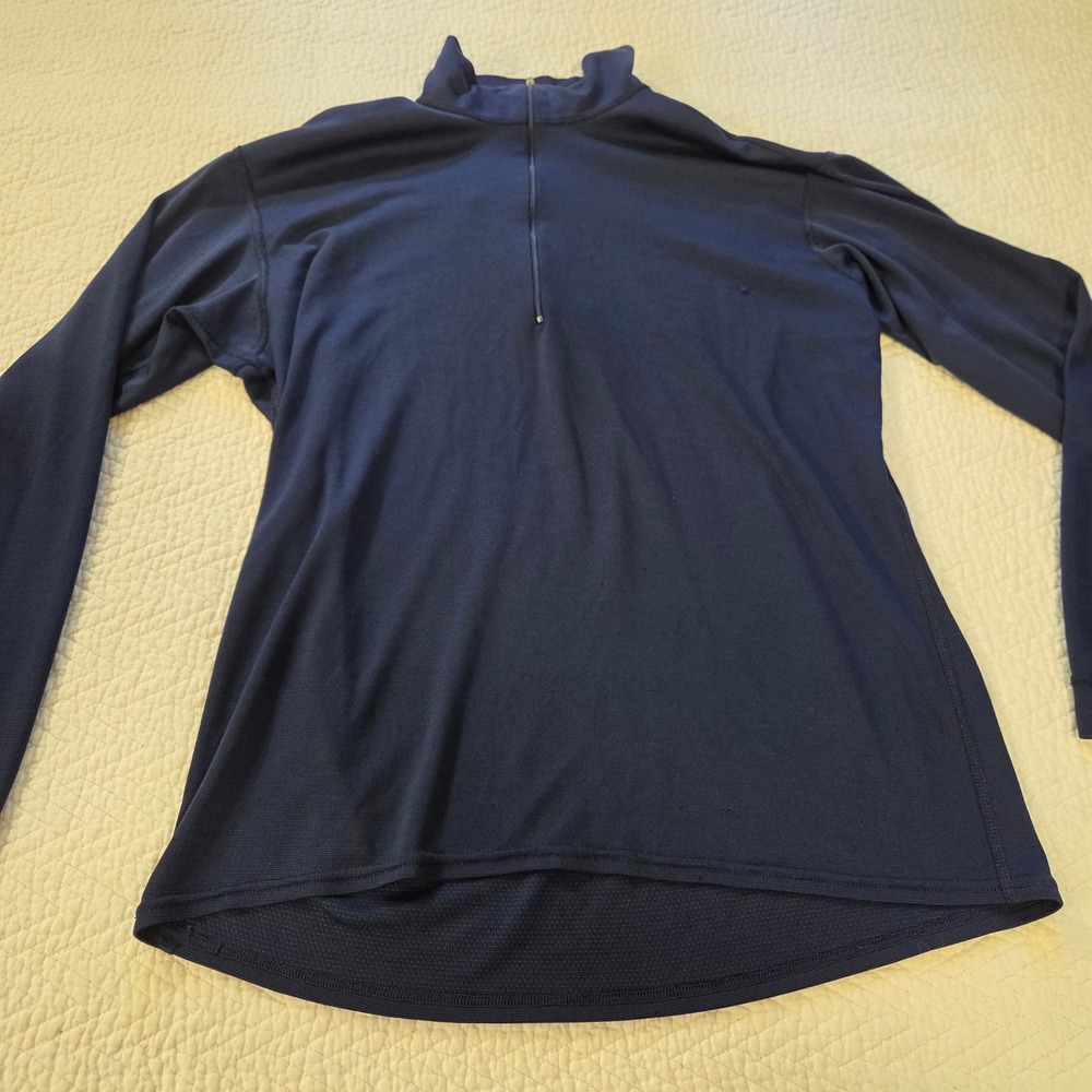 Patagonia Capilene Mens Medium Navy Blue 1/4 Zip Long Sleeve Base Layer Pullover